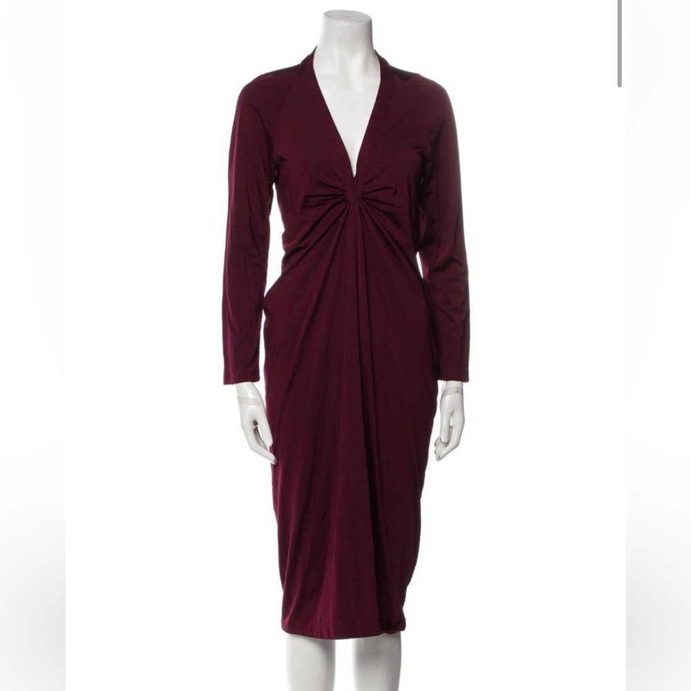 dries van noten burgundy dress
